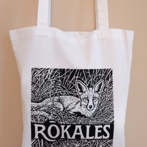 Rókales Feliratos fehér vászon táska